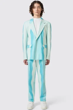 Alvaro Oversized Blue Cotton Suit