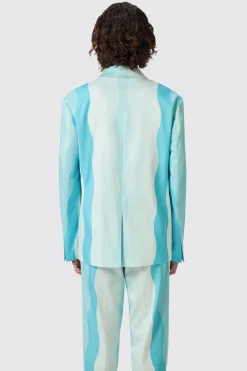Alvaro Oversized Blue Cotton Suit