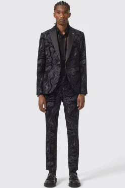 Angelou Slim Fit Black Jacket