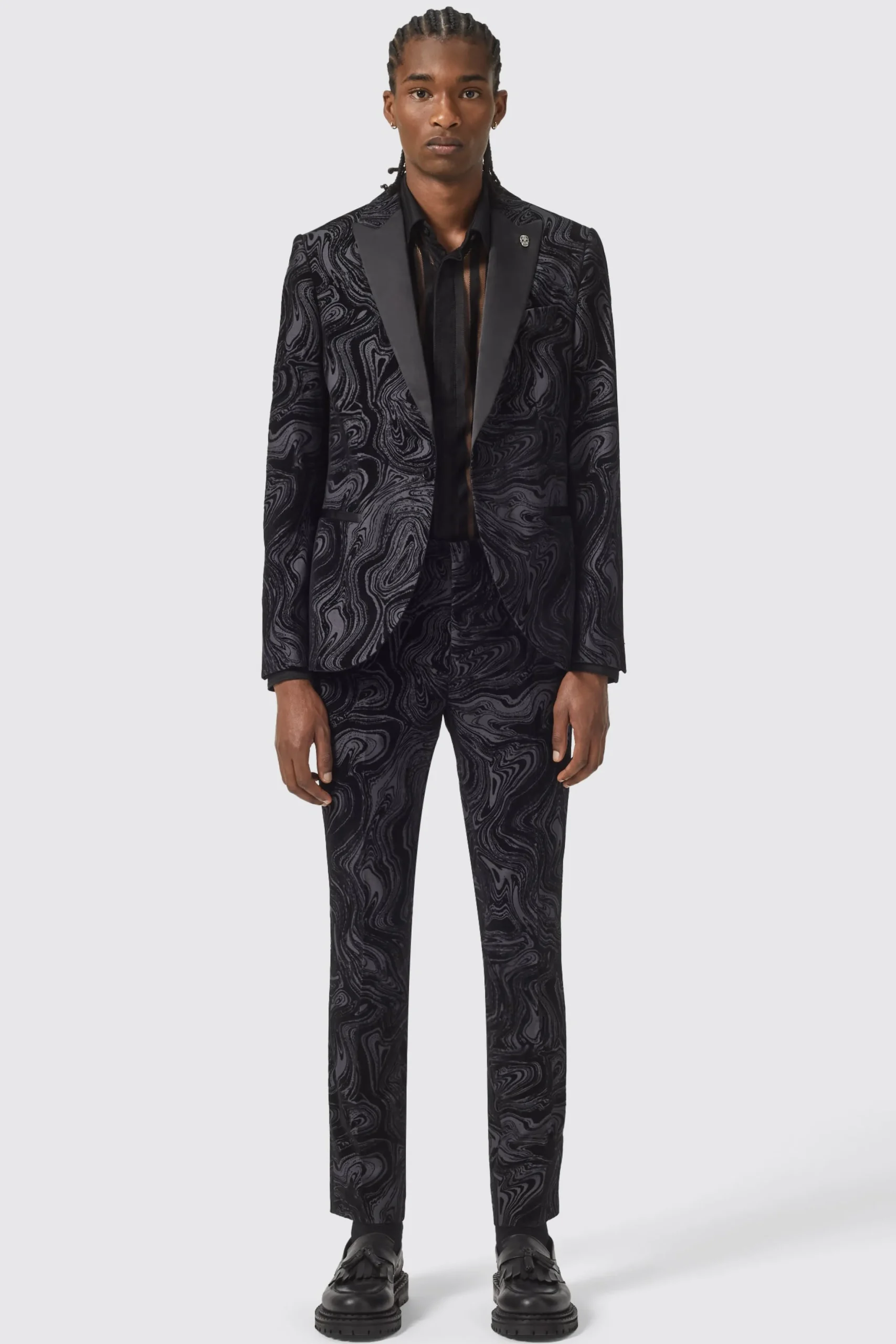 Angelou Slim Fit Black Jacket