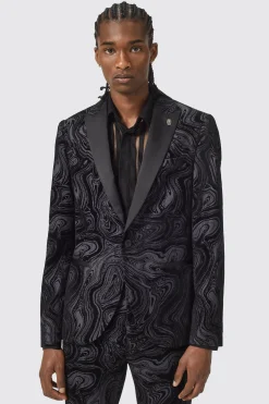 Angelou Slim Fit Black Suit