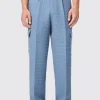 Anthony Oversized Blue Waffle Knit Cotton Trousers