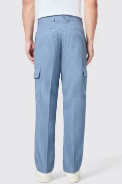 Anthony Oversized Blue Waffle Knit Cotton Trousers