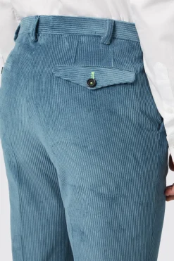 Aston Slim Fit Blue Corduroy Trousers