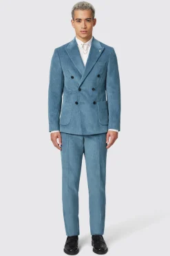 Aston Slim Fit Blue Corduroy Trousers