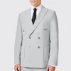 Atkinson Slim Fit Grey Double Breasted Jacket