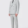 Atkinson Slim Fit Grey Double Breasted Suit