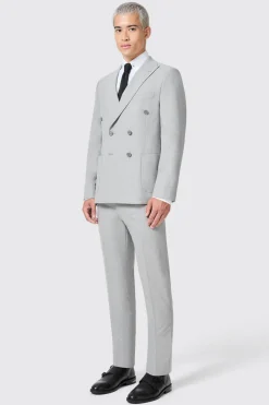 Atkinson Slim Fit Grey Double Breasted Suit