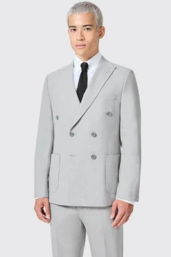 Atkinson Slim Fit Grey Double Breasted Suit