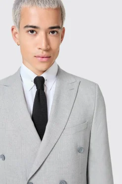 Atkinson Slim Fit Grey Double Breasted Suit