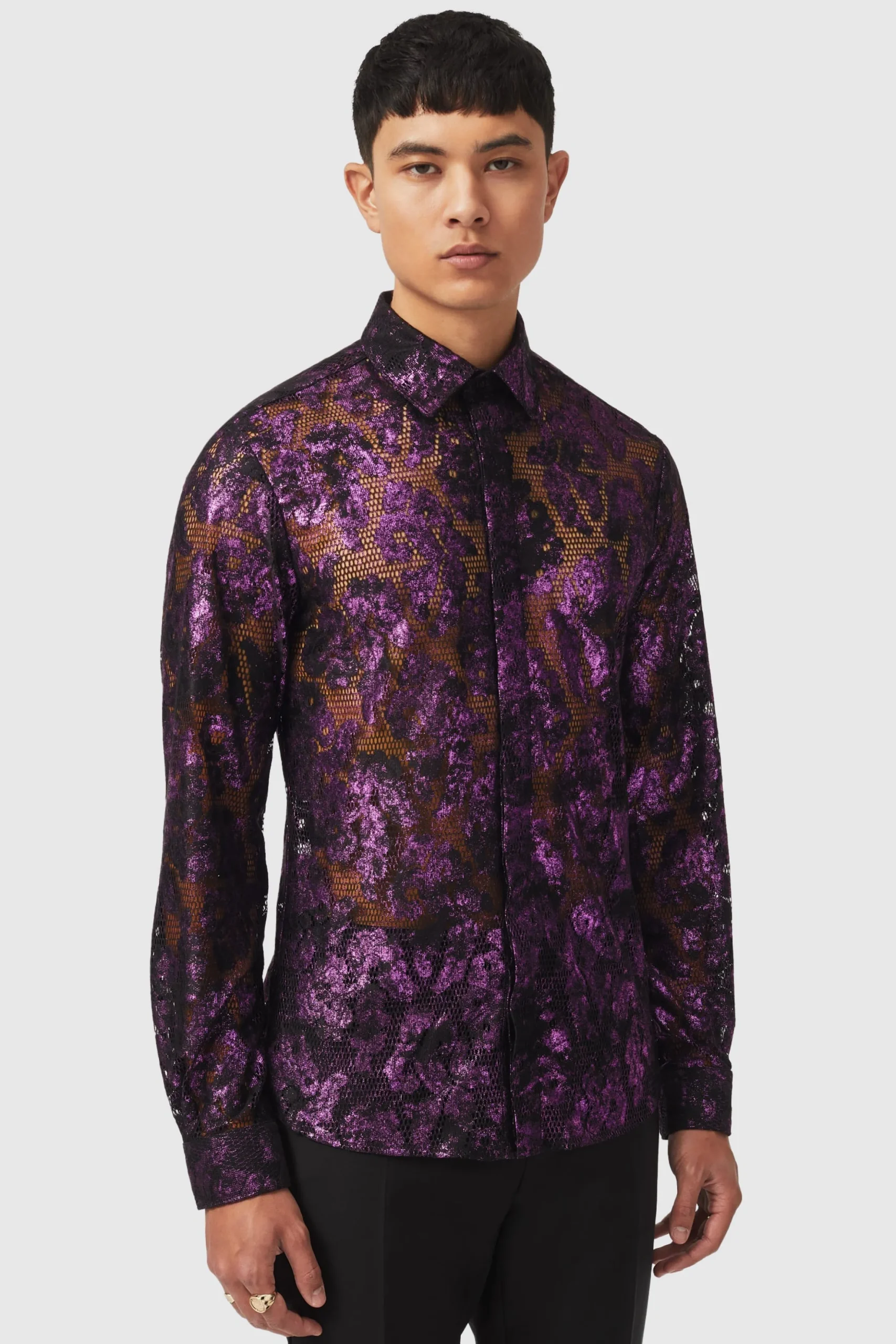 Baldwin Slim Fit Floral Pink Shirt