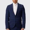 Barlow Slim Fit Navy Wool Check Jacket