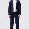 Barlow Slim Fit Navy Wool Check Suit