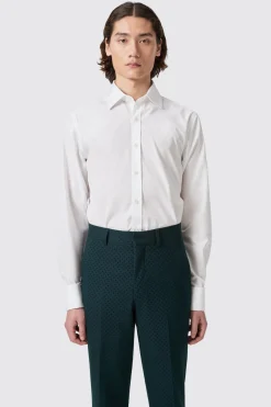 Barron Slim Fit Double Cuff White Cotton Shirt