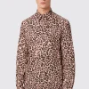 Bia Slim Fit Pink Leopard Print Cotton Shirt