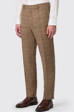 Blackwood Slim Fit Brown Check Trousers