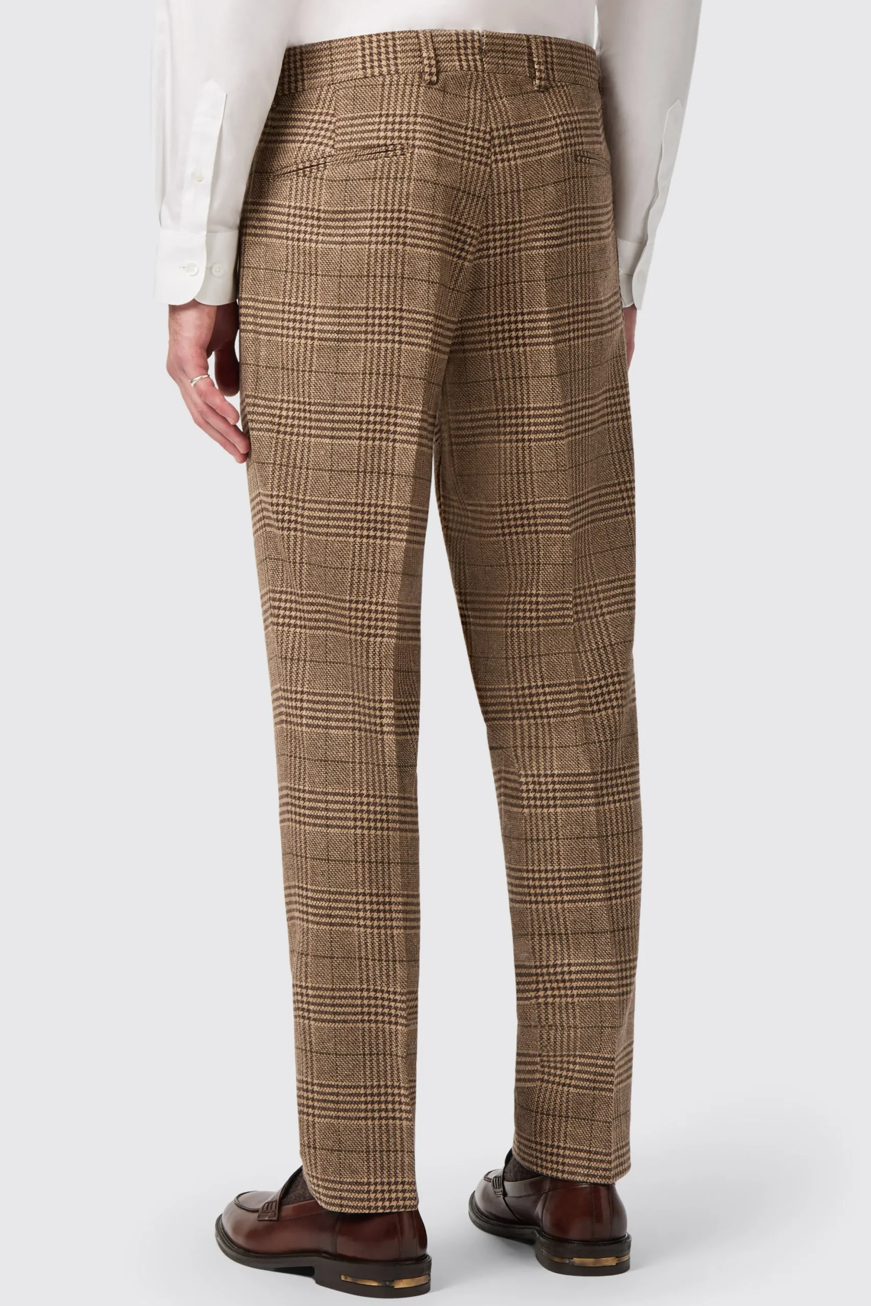 Blackwood Slim Fit Brown Check Trousers