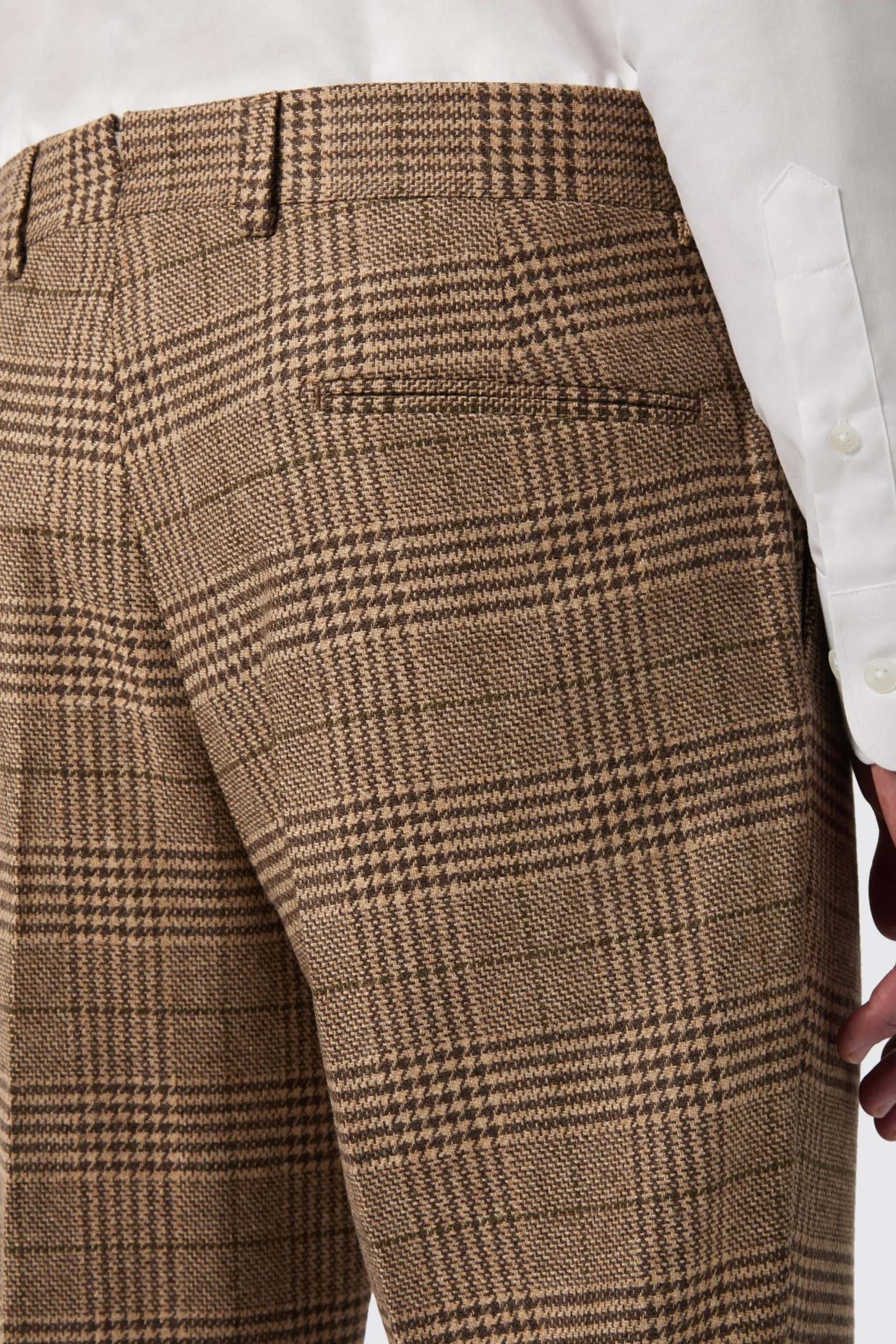 Blackwood Slim Fit Brown Check Trousers