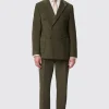 Brisbane Slim Fit Green Corduroy Double Breasted Suit
