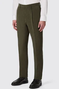Brisbane Slim Fit Green Corduroy Trousers