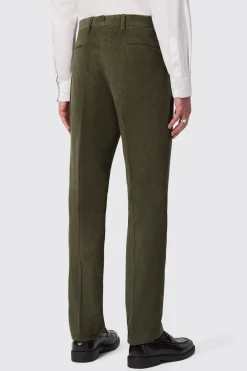 Brisbane Slim Fit Green Corduroy Trousers