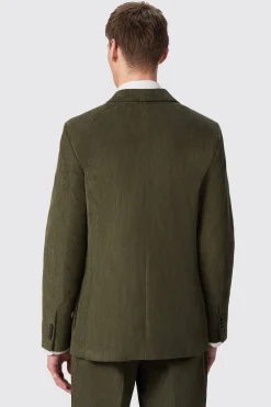 Brisbane Slim Fit Green Corduroy Double Breasted Suit