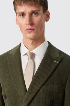 Brisbane Slim Fit Green Corduroy Double Breasted Suit
