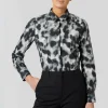 Burma Slim Fit Black Patterned Cotton Shirt