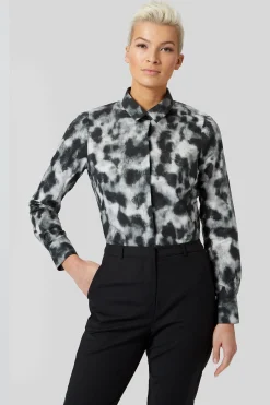 Burma Slim Fit Black Patterned Cotton Shirt