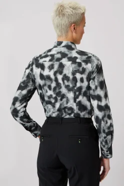Burma Slim Fit Black Patterned Cotton Shirt
