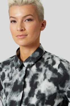 Burma Slim Fit Black Patterned Cotton Shirt