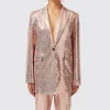 Caladium Slim Fit Pink Sequin Jacket