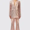 Caladium Slim Fit Pink Sequin Suit