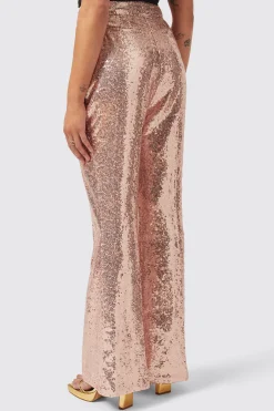 Caladium Slim Fit Pink Sequin Trouser
