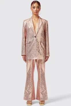 Caladium Slim Fit Pink Sequin Jacket