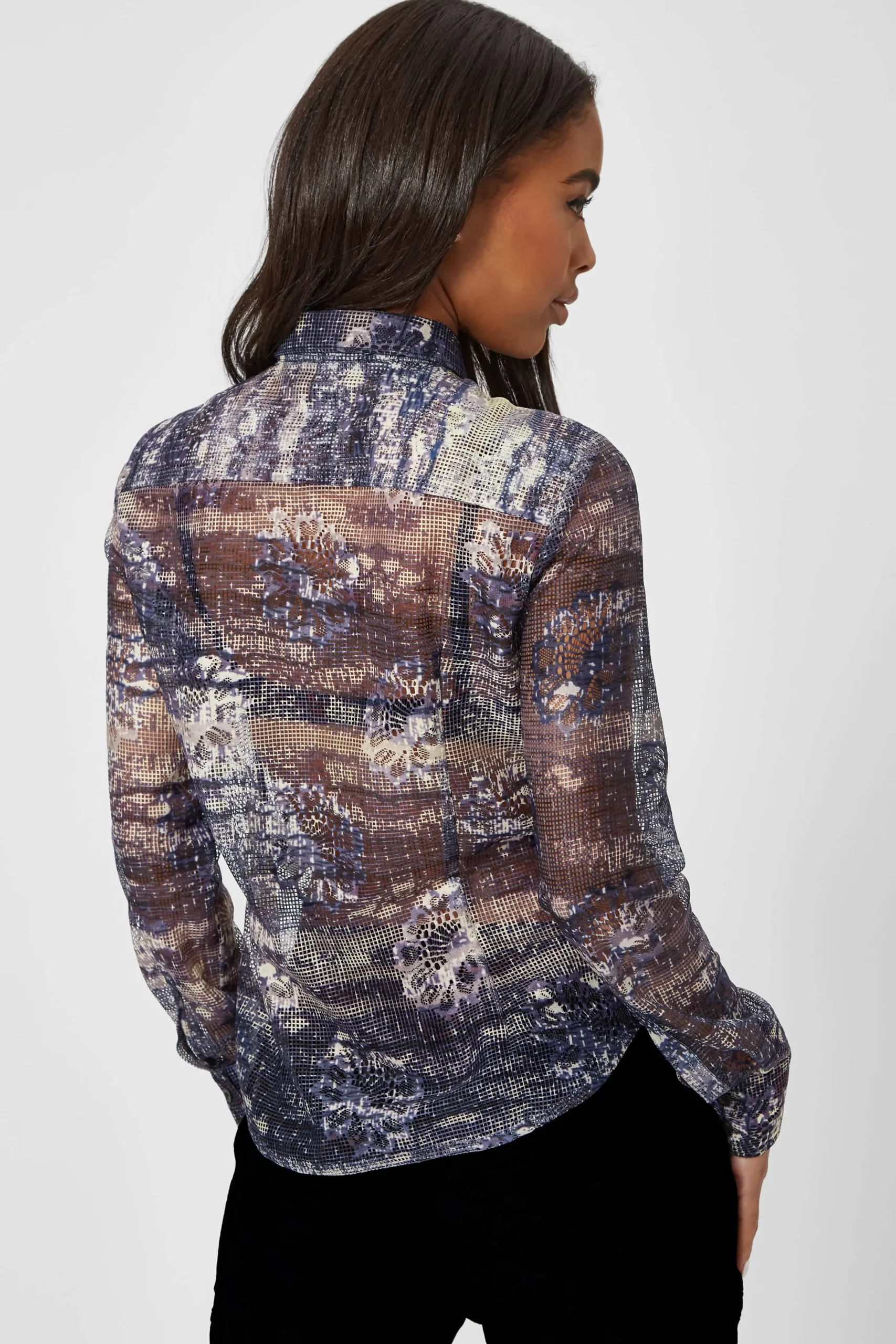 Caples Slim Fit Blue Mesh Shirt