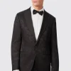 Compt Slim Fit Black Floral Jacquard Jacket