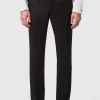 Compt Slim Fit Black Floral Jacquard Trousers