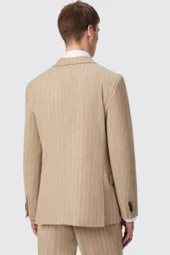 Cornwall Slim Fit Beige Pinstripe Double Breasted Suit