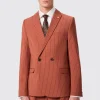 Cortese Oversized Burnt Orange Pinstripe Jacket