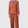Cortese Oversized Burnt Orange Pinstripe Suit