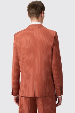 Cortese Oversized Burnt Orange Pinstripe Jacket
