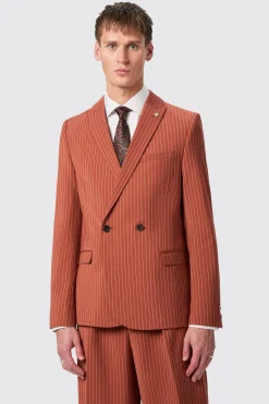 Cortese Oversized Burnt Orange Pinstripe Suit