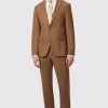 Cuttel Slim Fit Brown Pinstripe Suit