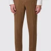 Cuttel Slim Fit Brown Pinstripe Trousers
