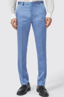 Draco Skinny Fit Blue Sateen Suit
