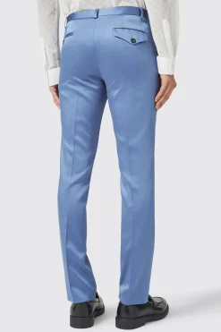 Draco Skinny Fit Blue Sateen Suit