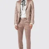 Draco Skinny Fit Rose Gold Sateen Suit