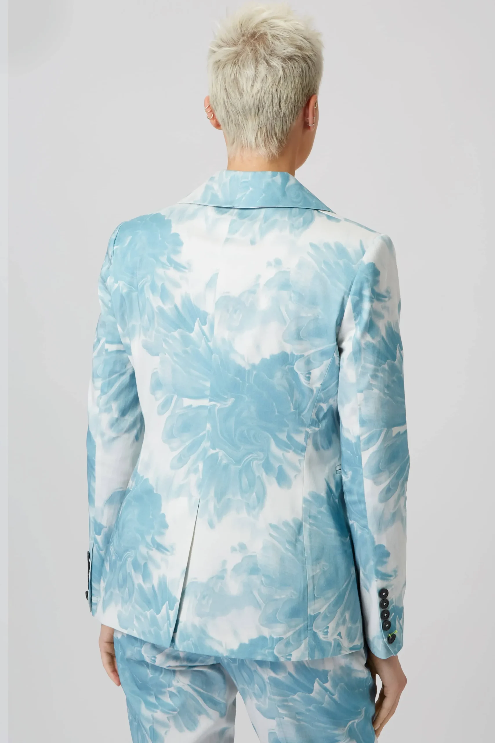 Dresden Skinny Fit Blue Floral Cotton Jacket