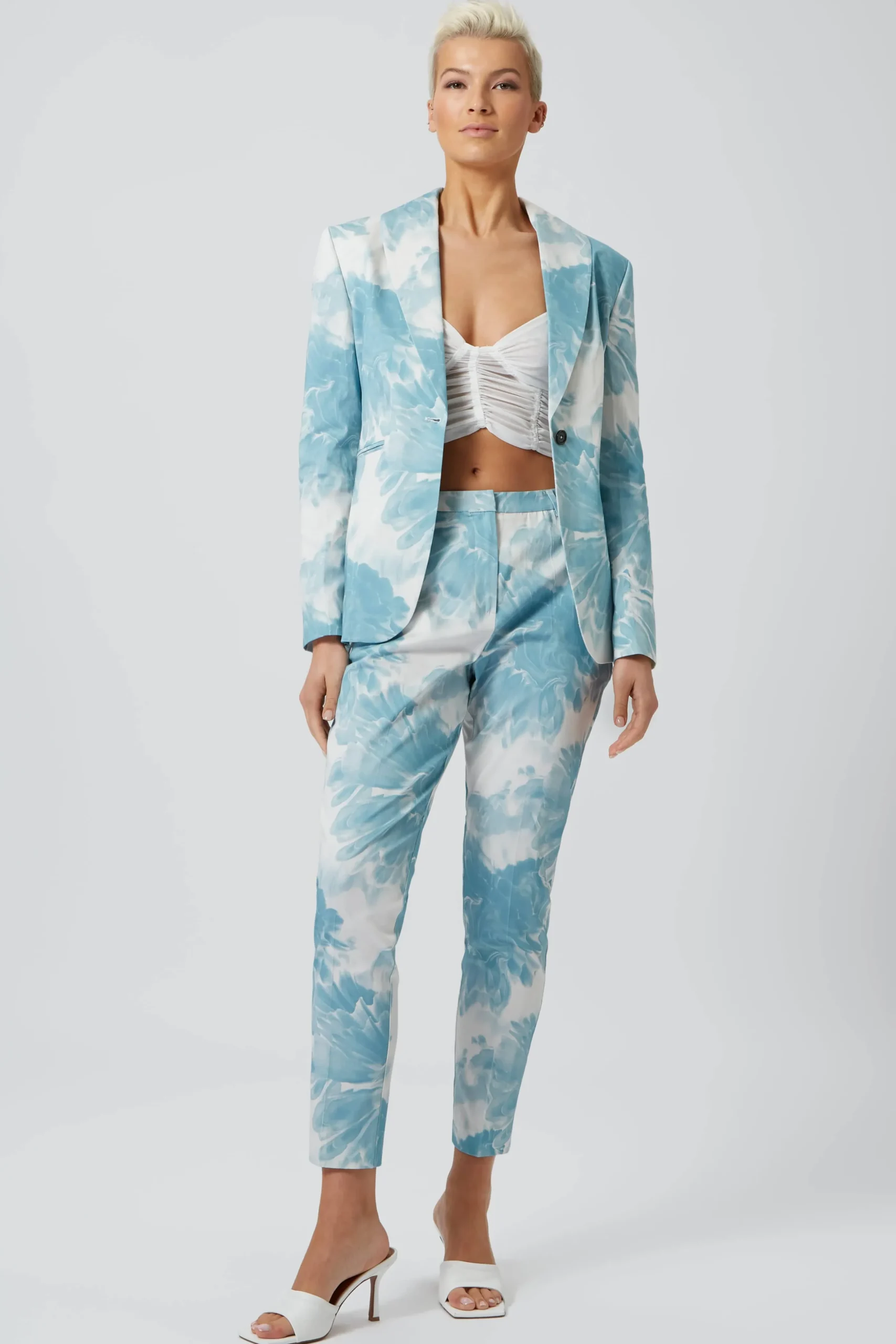 Dresden Skinny Fit Blue Floral Cotton Jacket